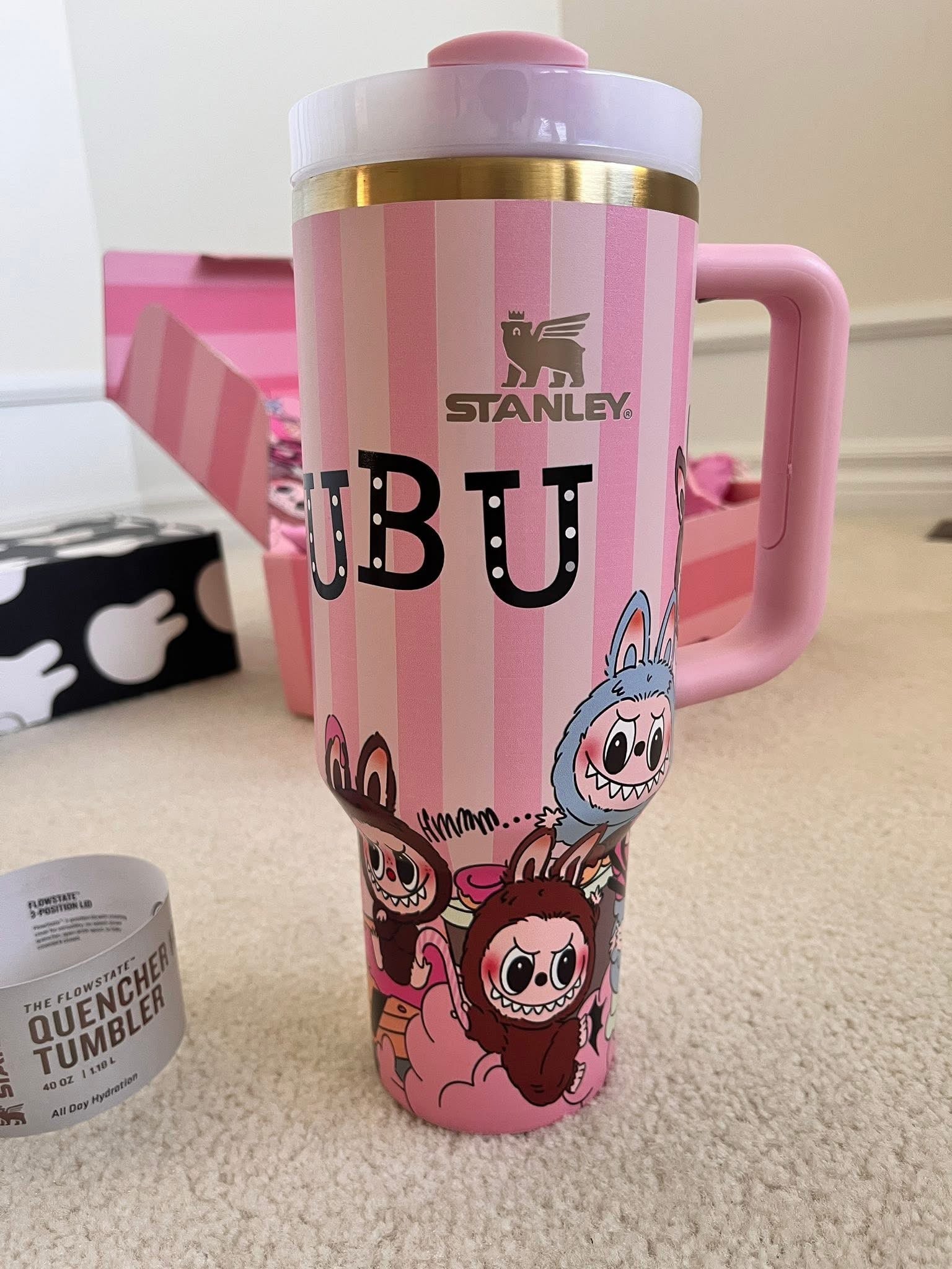 40oz Stanley Tumbler with Monster Design High Quality Printed Wrap, Custom Kids Water Bottle, Gift Cup