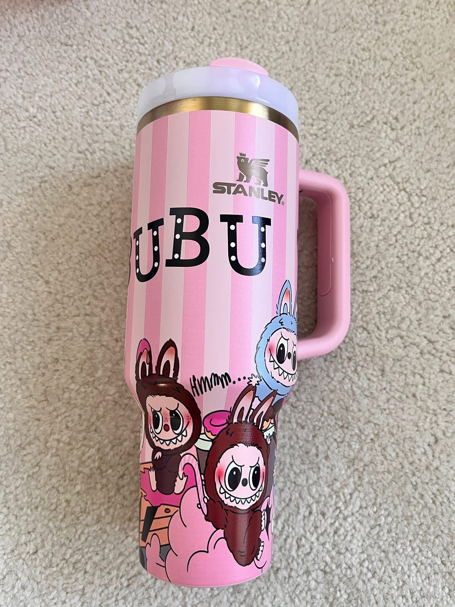 40oz Stanley Tumbler with Monster Design High Quality Printed Wrap, Custom Kids Water Bottle, Gift Cup