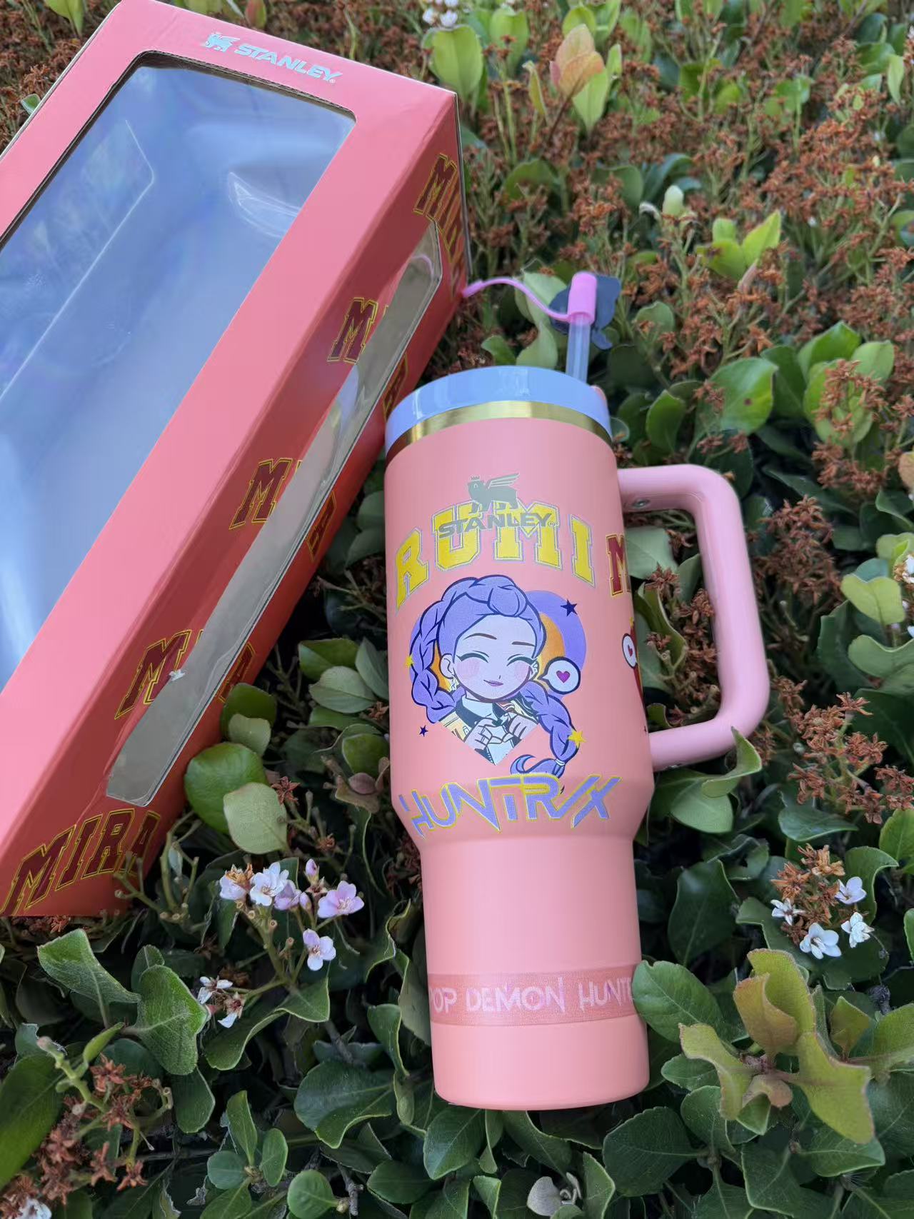40oz Stanley Tumbler with k-POP  Design High Quality Printed Wrap, Custom Kids Water Bottle, Gift Cup